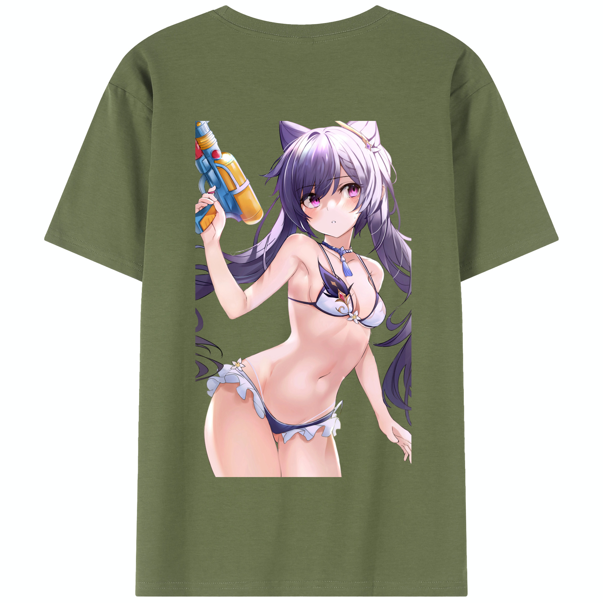 げんし神 刻晴 こくせい genshin Kokusei 綿100％半袖Tシャツ（背面プリント）